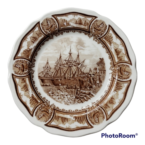 Staffordshire J Meakin USS Constitution Historical Scenes Chinese Export Comerot - Picture 7 of 9